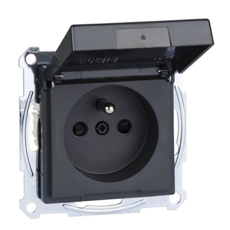 Merten M-Plan - prise 2P+T - NF - IP44 - borne auto - anthracite (MTN2514-0414)