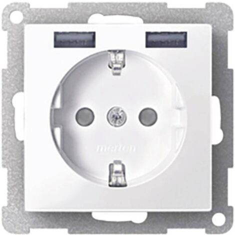 Merten MEG2366-0319 prise Schuko avec USB blanc polaire