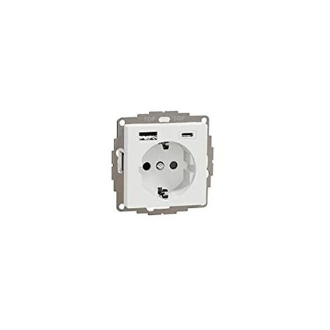 MERTEN MEG2367-0325 SCHUKO STECKDOSE MIT USB-LADEGERÄT TYP A UND TYP C 3,0 A, SYSTEM M, AKTIVWEIß GLÄNZEND