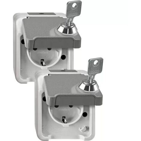 Merten MEG2418-8029 Steckdose Grau IP44