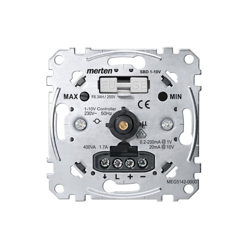 MEG5142-0000 variateur poussoir rotatif capacitive 1-10 v pour tubes fluos équipés de ballast électronique avec entrée 0/ - Merten