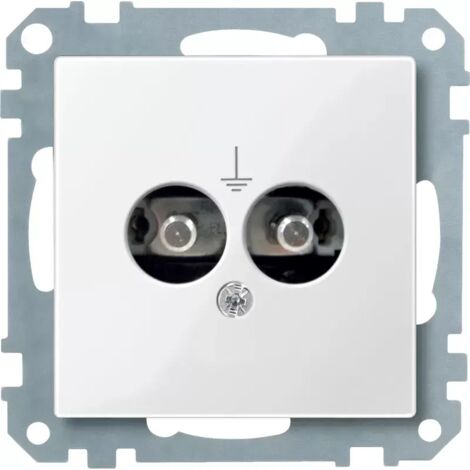 Merten Potentialausgleich-Steckdosen-Einsatz, polarweiß glänzend, System M 290419
