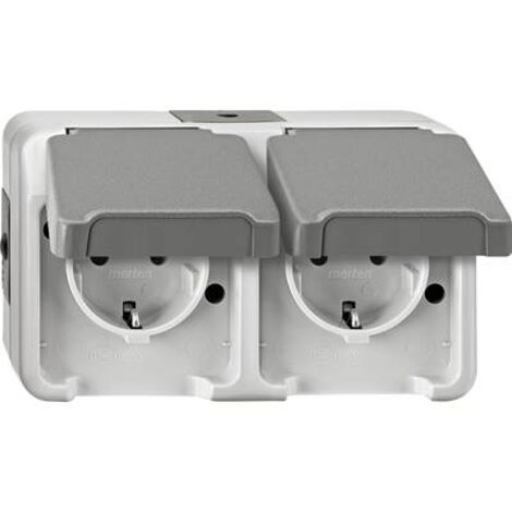 MERTEN, PRESA ELETTRICA DOPPIA CON COPERCHIO, MEG2321-8029