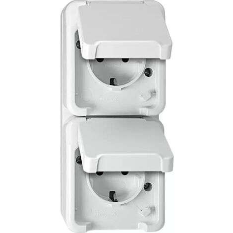 Merten SCHUKO-Doppel-Steckdose polarweiß, mit BRS MEG2328-8019