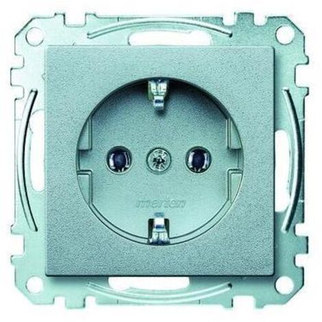 Merten SCHUKO-Steckdose alu mit Steckklemme MEG2301-0460