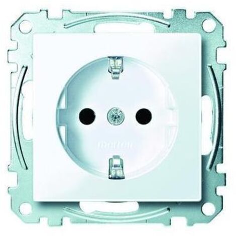 Merten SCHUKO-Steckdose aws/gl mit Steckklemme MEG2300-0325