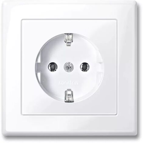 Merten SCHUKO-Steckdose aws/gl volle Abdeckplatte MEG2301-1425
