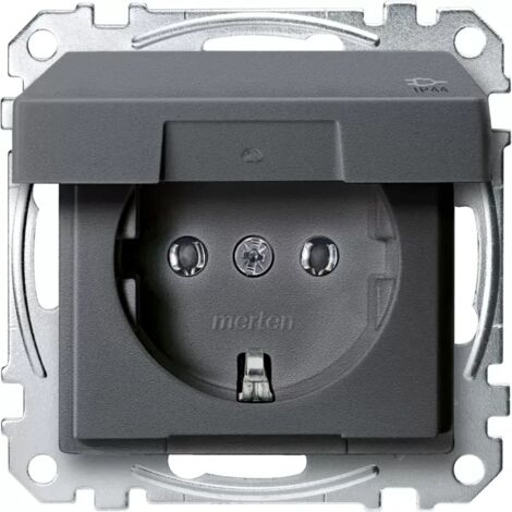 Merten SCHUKO-Steckdose MEG2314-0414 IP44 anthrazit System M