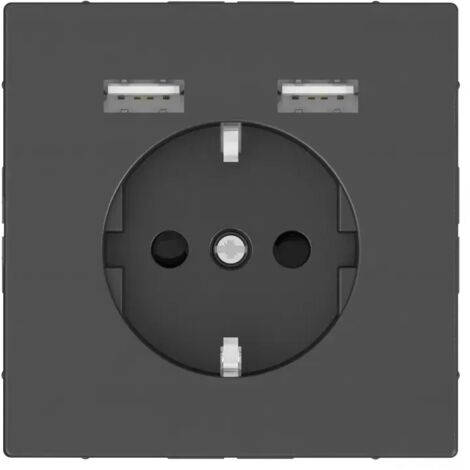 Merten Schuko Steckdose mit USB Ladegerät Anthrazit, System Design MEG2366-6034
