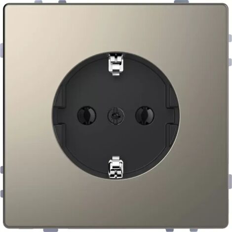 Merten SCHUKO-Steckdose, Steckklemmen, Nickelmetallic, System Design MEG2301-6050