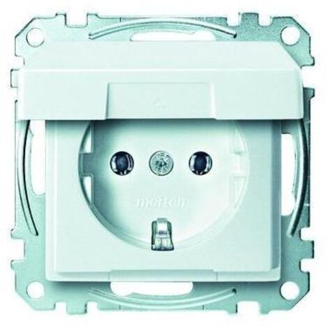Merten Steckdose 1-fach polarweiß mit UP Klappdeckel System M MEG2311-0419 IP20