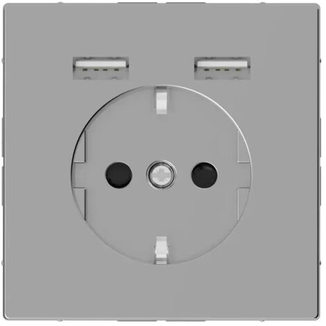Merten Steckdose SCHUKO mit USB Ladegerät Edelstahl Syst.Design