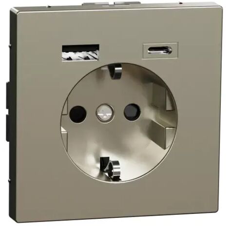 Merten Steckdose SCHUKO USB A+C 3A Edelstahl System Design