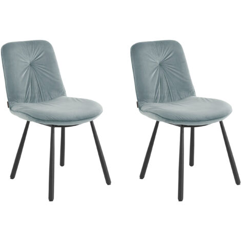 Meryl-Ensemble de 2 chaises de salle à manger rembourrées en gris velours