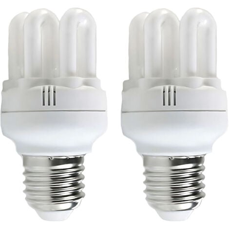 Merylux - Bombilla CFL Bajo Consumo Mini E27 (Pack 2), 11W Potencia, 55W Equivalencia, 605lm, 55 lm/W, Ángulo Apertura 270º, 2700K, Clase Energética G, No Regulables, Fija, IP20, 6.000H Vida Útil