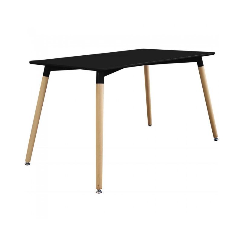 

Mesa 120x80 cm Negro con patas de madera de haya | negro