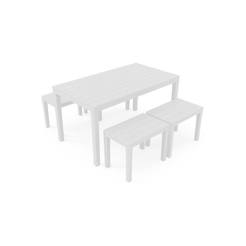 

MESA 138x78 CM + 4 TABURETES SAMOA BLANCA