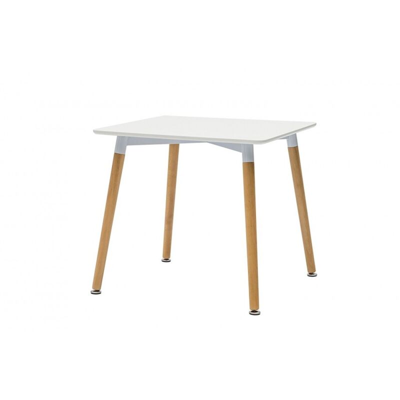 

Mesa 80x80 cm Blanco mate con patas de madera de haya | Blanco