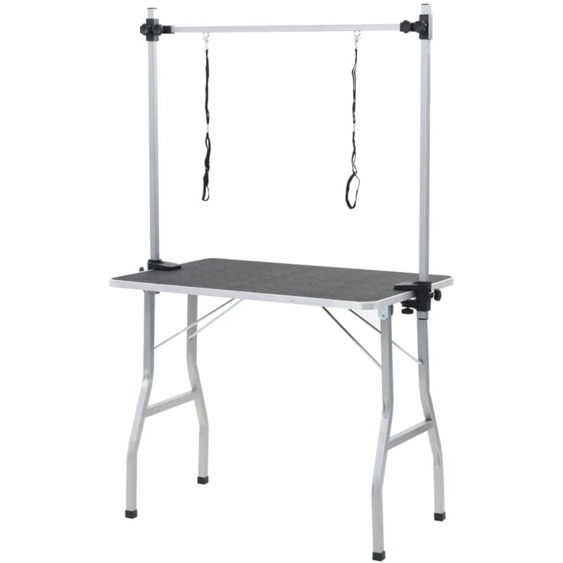 

vidaXL Mesa de baño para perros, gatos y mascotas ajustable 2 lazos