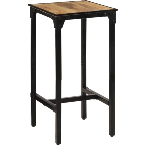Mesa alta 60 x 55 x 107 cm en madera maciza de mango y hierro negro DEC029439