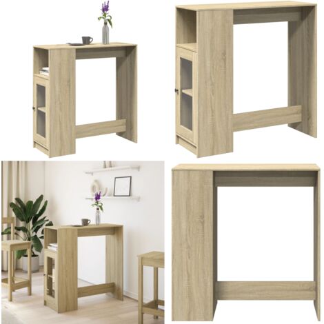 Mesa alta bar con estantes madera roble Sonoma 101x40x103,5 cm - Madera de ingeniería - Estantes