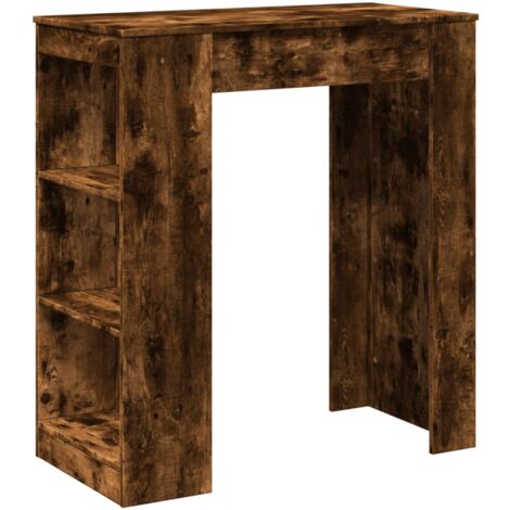 Mesa alta bar con estantes roble ahumado 95x47x103,5 cm vidaXL