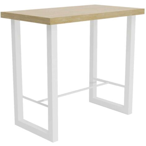 Mesa Alta Bar loft roble nordish/blanco, 100 cm(alto)120 cm(ancho)70 cm(largo)