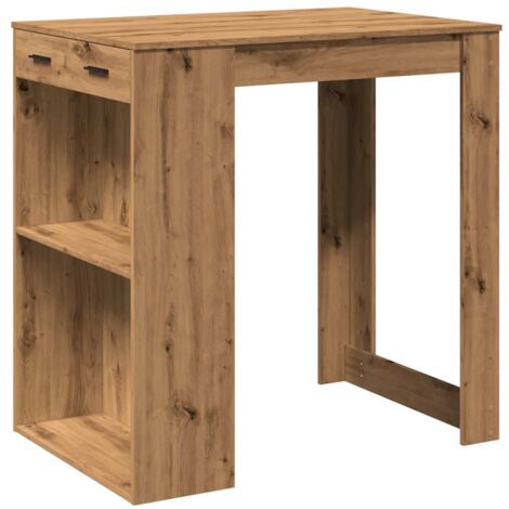 Mesa alta bar madera ingeniería roble artisian 102x70x103,5 cm vidaXL