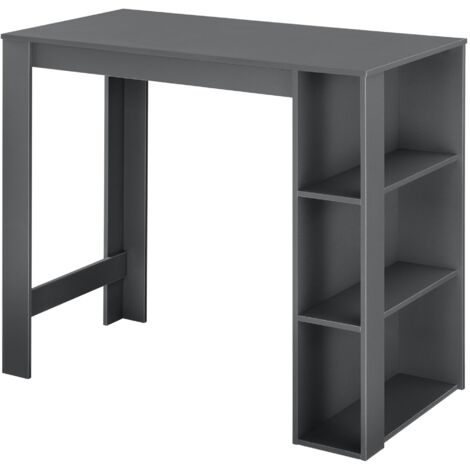 Mesa alta con 3 estantes 120x60x106 cm gris oscuro 030008553