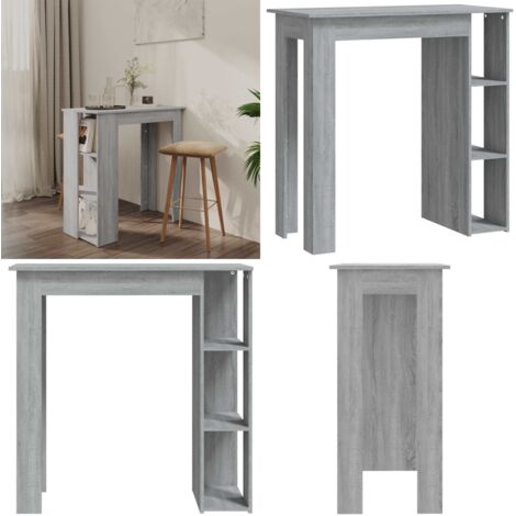 Mesa alta con estante gris Sonoma 102x50x103,5 cm - Estante - Cocina