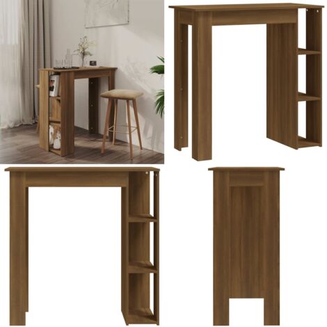 Mesa alta con estante marrón roble 102x50x103,5 cm - Estante - Cocina