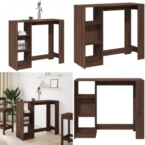 Mesa alta con estante marrón roble 124x46x103,5 cm - Estante - Almacenamiento