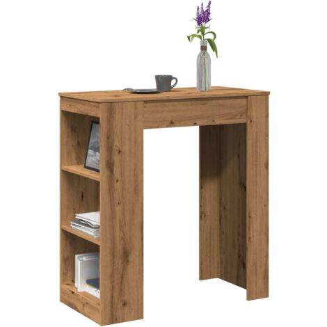 Mesa alta con estantes madera roble artisian 95x47x103,5 cm