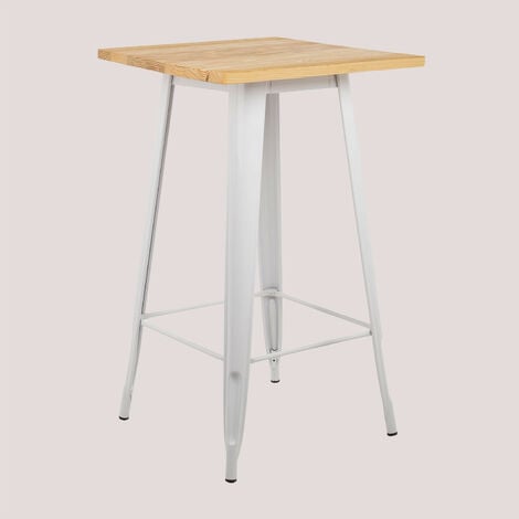 Mesa Alta Cuadrada en Madera y Acero (60x60 cm) LIX SKLUM             