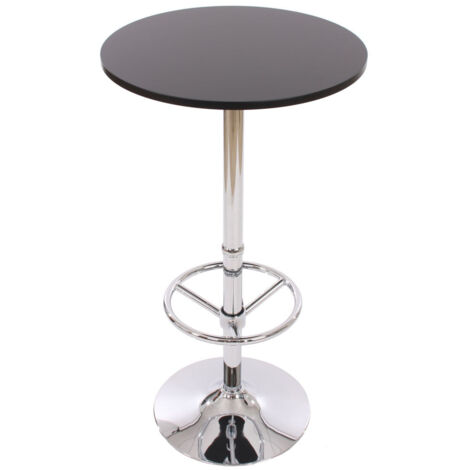 Mesa alta de bar bistro con reposapiés 109 cm negro TAB04003
