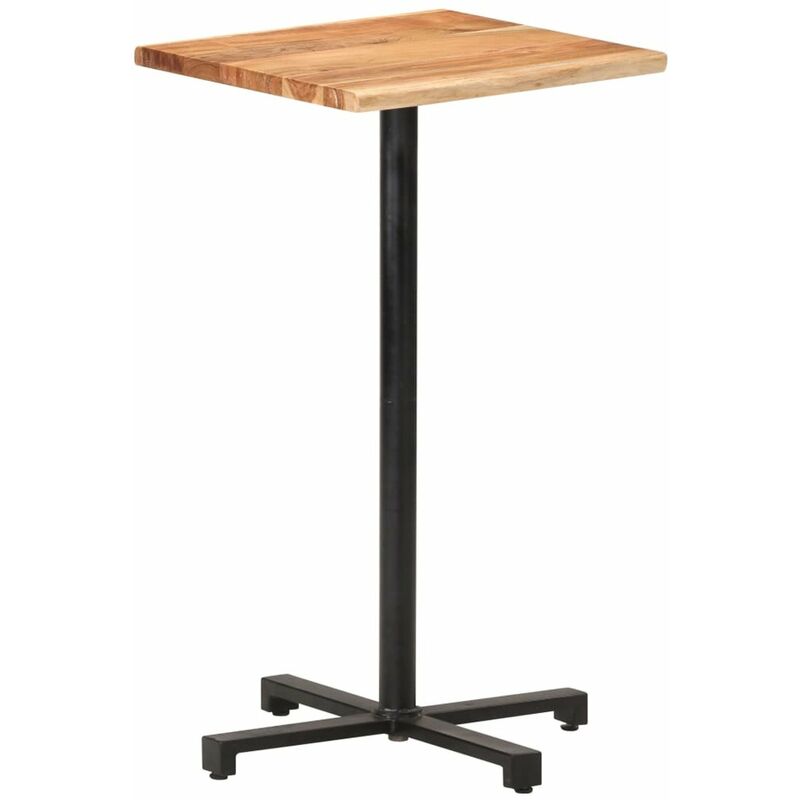 

Happyshopping - Mesa alta de bar borde natural madera maciza acacia 50x50x110cm