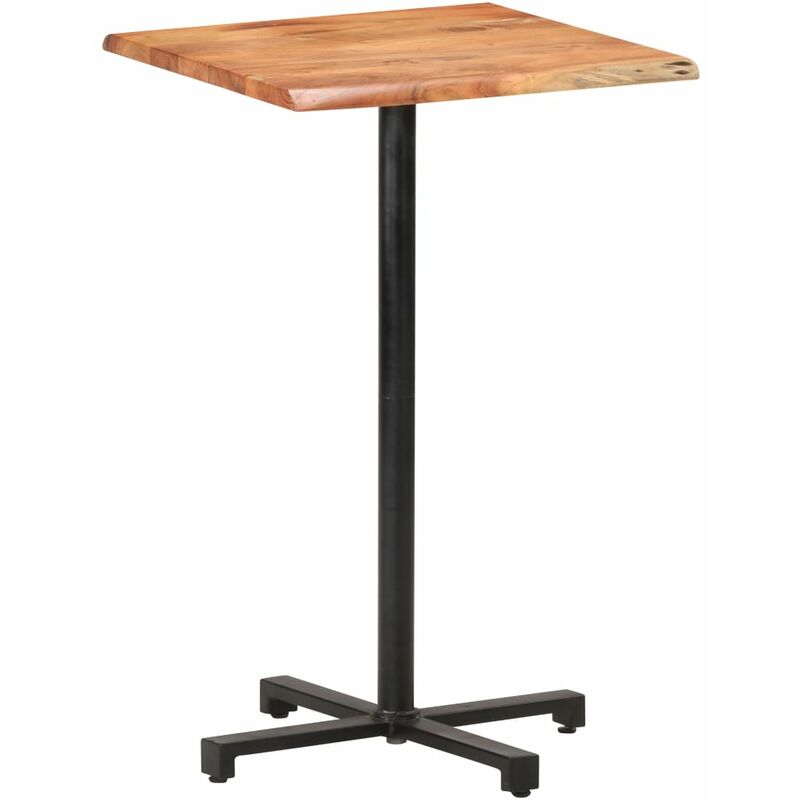 

Mesa alta de bar borde natural madera maciza acacia 60x60x110cm