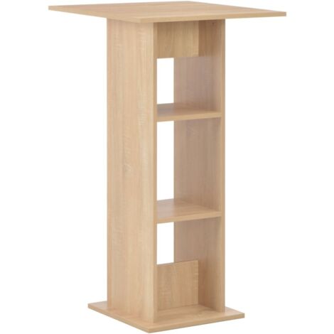 Mesa alta de bar color roble 60x60x110 cm