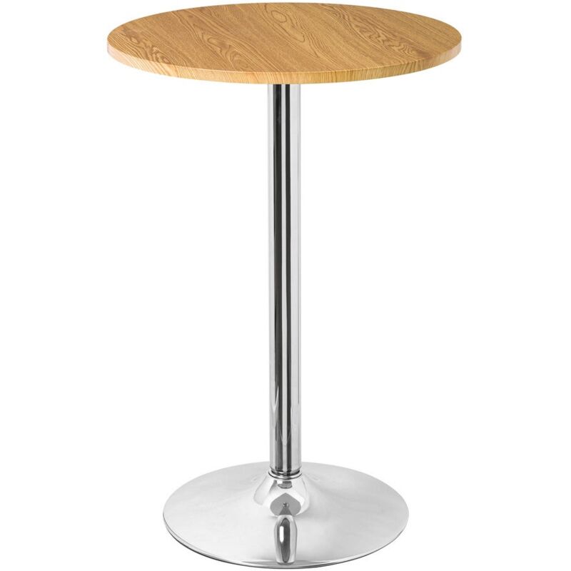

Lolahome - Mesa alta de bar de acero y MDF rústica natural de 89x60x60cm
