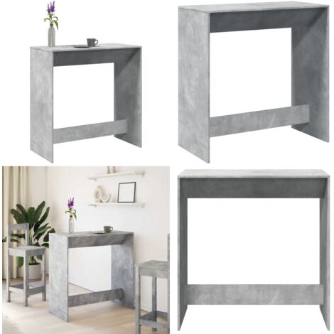 Mesa alta de bar madera ingeniería gris hormigón 102x50x103,5cm - Mesa alta - Madera de ingeniería
