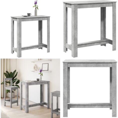 Mesa alta de bar madera ingeniería gris hormigón 102x50x103,5cm - Mesa alta - Madera de ingeniería