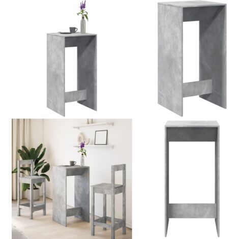 Mesa alta de bar madera ingeniería gris hormigón 51x50x103,5 cm - Mesa alta - Madera de ingeniería