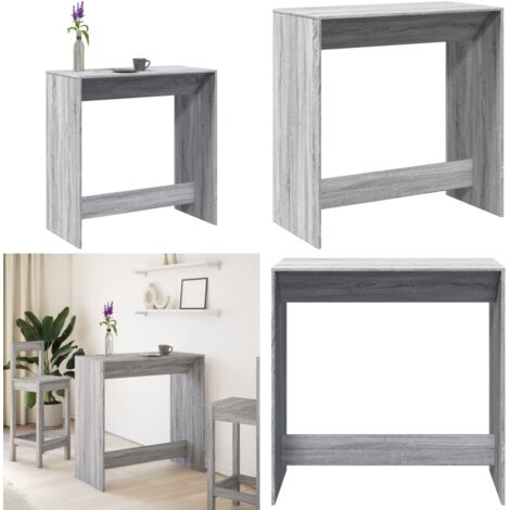 Mesa alta de bar madera ingeniería gris Sonoma 102x50x103,5 cm - Mesa alta - Madera de ingeniería