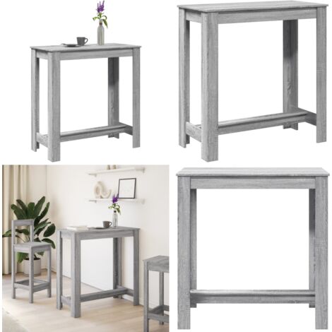 Mesa alta de bar madera ingeniería gris Sonoma 102x50x103,5 cm - Mesa alta - Madera de ingeniería