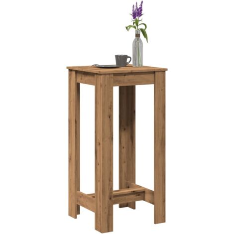 Mesa alta de bar madera ingeniería roble artisian 51x50x103,5cm