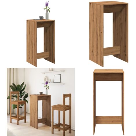 Mesa alta de bar madera ingeniería roble artisian 51x50x103,5cm - Mesa alta - Madera de ingeniería
