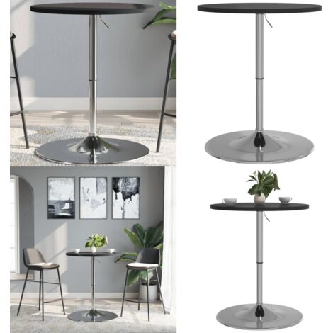 Mesa alta de bar madera ingeniería y acero negra 60x60x90 cm - Mesa alta de bar - Mesa de bar de madera