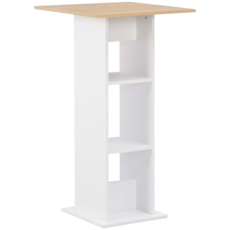 Mesa alta de bar  y roble  60x60x110 cm