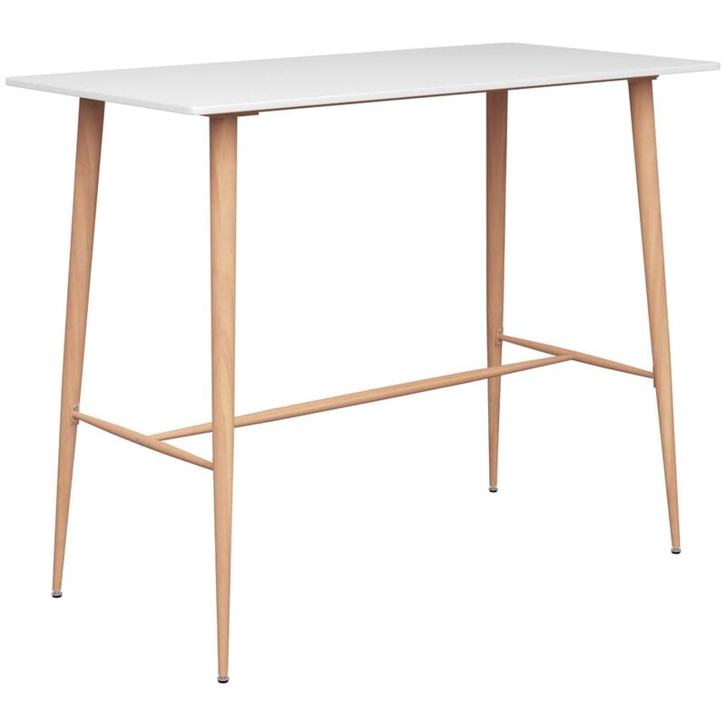 

BHD - Mesa alta de cocina blanco 120x60x105 cm