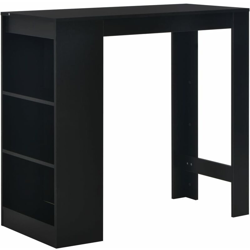 

Mesa alta de cocina con estantería negra 110x50x103 cm